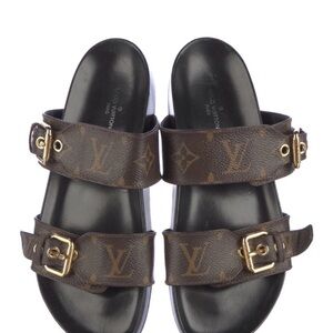 Louis Vuitton Monogram Brown Slide Sandals
